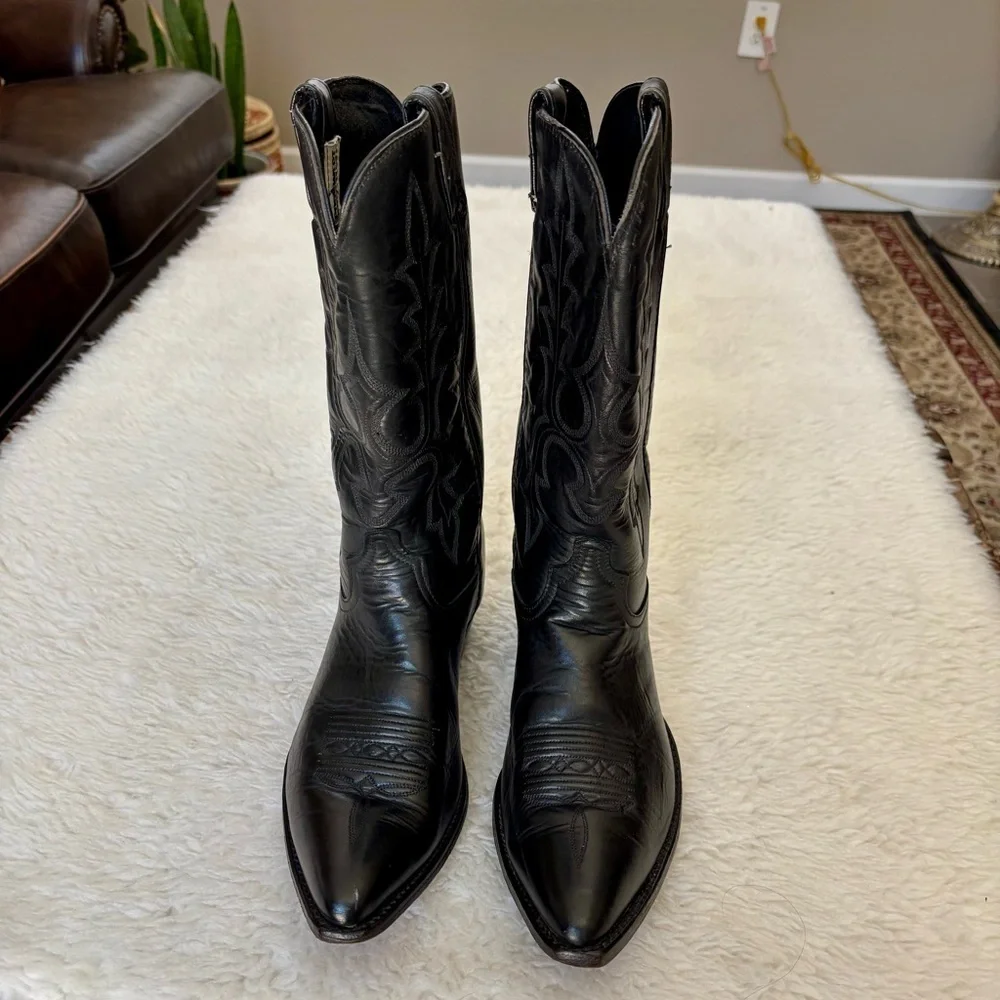 Code West Black Leather Women’s Western Cowboy Boots size 9.5